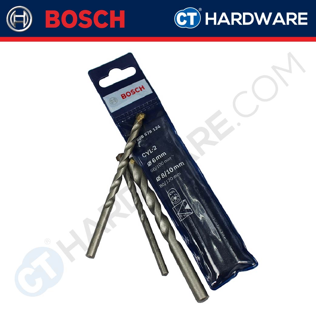 BOSCH MASONRY CYL-2 STRAIGHT SHANK DRILL BIT SIZE 3 TO 16 MM - 1PC