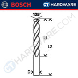 BOSCH MASONRY CYL-2 STRAIGHT SHANK DRILL BIT SIZE 3 TO 16 MM - 1PC