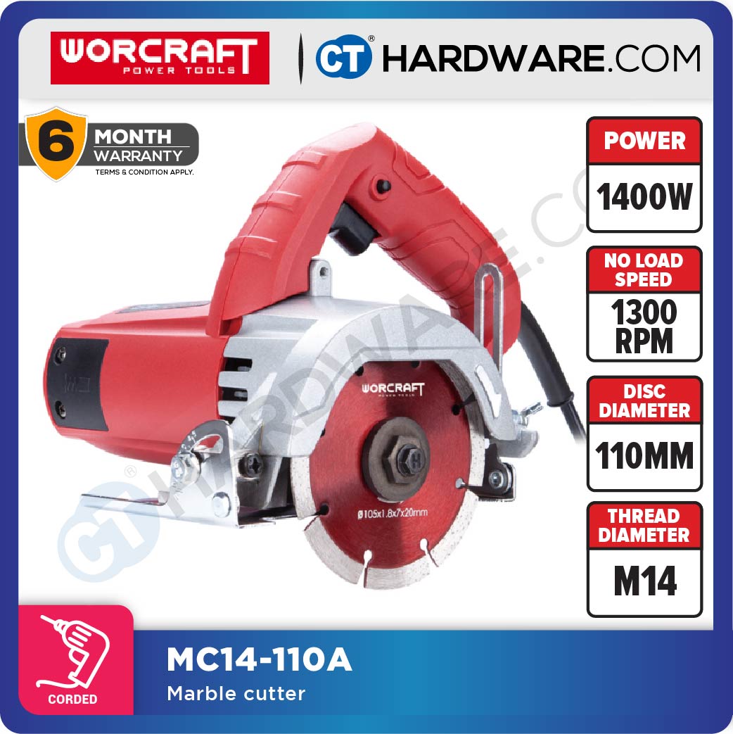 WORCRAFT MC14-110A CORDED MARBLE CUTTER & CONCRETE CUTTER 1400W | 13000RPM | M14 ( MC14110A )