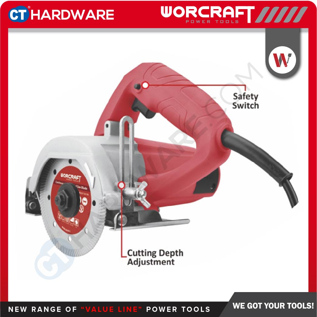 WORCRAFT MC14-110A CORDED MARBLE CUTTER & CONCRETE CUTTER 1400W | 13000RPM | M14 ( MC14110A )