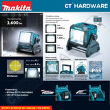 MAKITA ML005GX CORDLESS WORKLIGHT 40Vmax | 18V | High: 3,600 lm | Mid: 1,800 lm | Low: 900 lm WITHOUT BATTERY & CHARGER