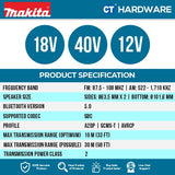 MAKITA MR006GZ CORDLESS JOB SITE RADIO 40V | 18V | 12V | BLUETOOTH WITHOUT BATTERY & CHARGER