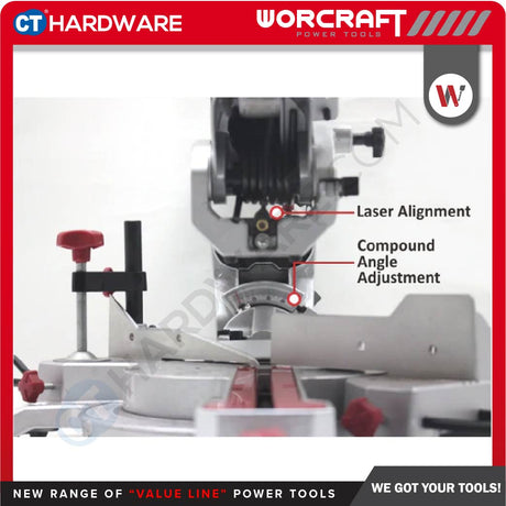WORCRAFT MST20-255A SLIDING MITRE SAW 10" | 2000W (MST20255A)