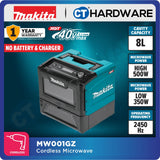 MAKITA MW001GZ CORDLESS MICROWAVE 40V | CAVITY 8L | POWER HIGH 500W | LOW 350W | 2450MHz WITHOUT BATTERY CHARGER