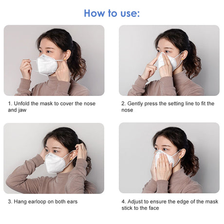 STARKIT N95 FOLDABLE DUST 5 PLYS / MIST PARTICULATE RESPIRATOR HALF MASK EARLOOP (10 PCS)