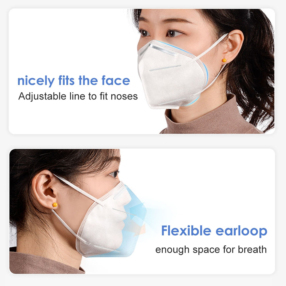 STARKIT N95 FOLDABLE DUST 5 PLYS / MIST PARTICULATE RESPIRATOR HALF MASK EARLOOP (10 PCS)