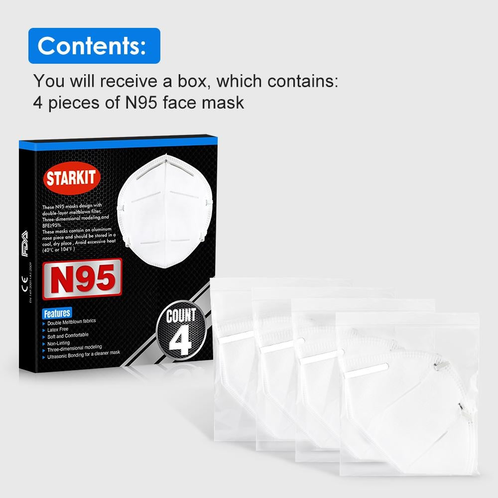 STARKIT N95 FOLDABLE DUST 5 PLYS / MIST PARTICULATE RESPIRATOR HALF MASK EARLOOP (10 PCS)
