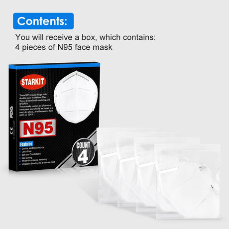 STARKIT N95 FOLDABLE DUST 5 PLYS / MIST PARTICULATE RESPIRATOR HALF MASK EARLOOP (10 PCS)