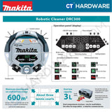 MAKITA DRC300Z ROBOTIC CLEANER 18V | 0.3M/SEC | 3.0L WITHOUT BATTERY AND CHARGER