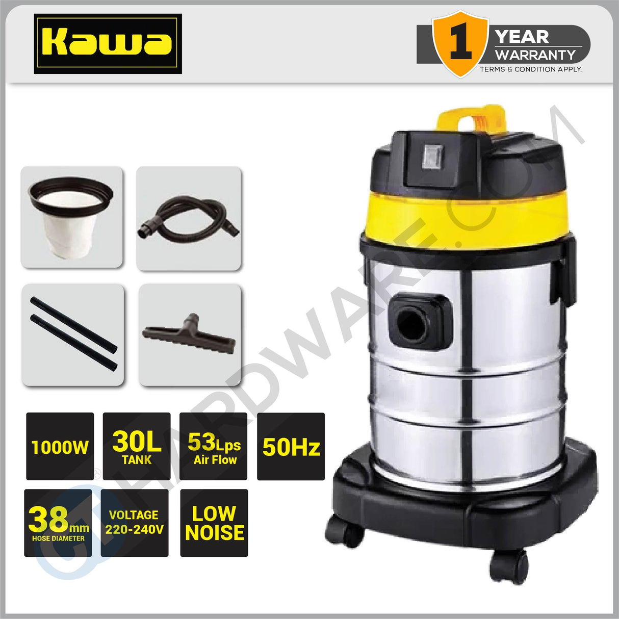 KAWA ZD1030L WET & DRY VACUUM CLEANER