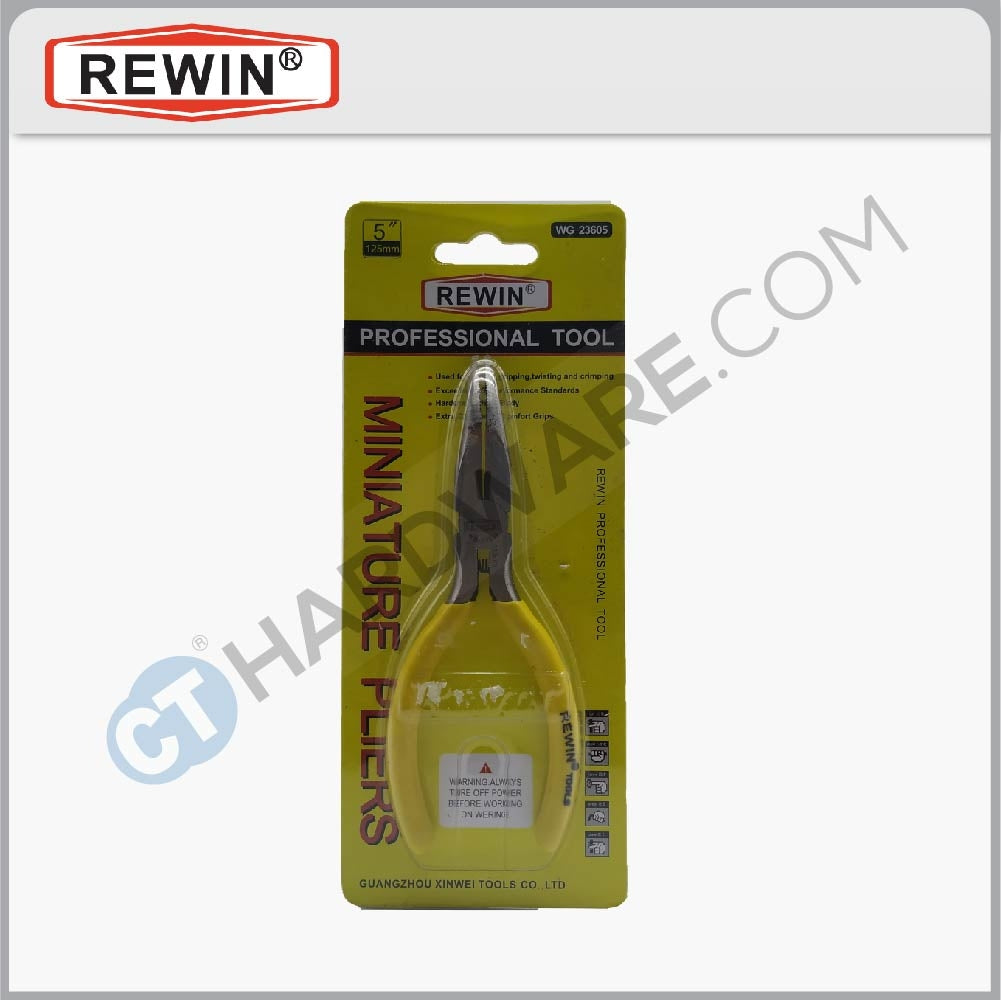 REWIN WG23605 Rewin Mini Bent Nose Pliers 5"/125mm