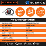 Black+Decker PD1200AV Flexi Auto Dustbuster Vacuum Cleaner 12V 560ML (Cyclonic)