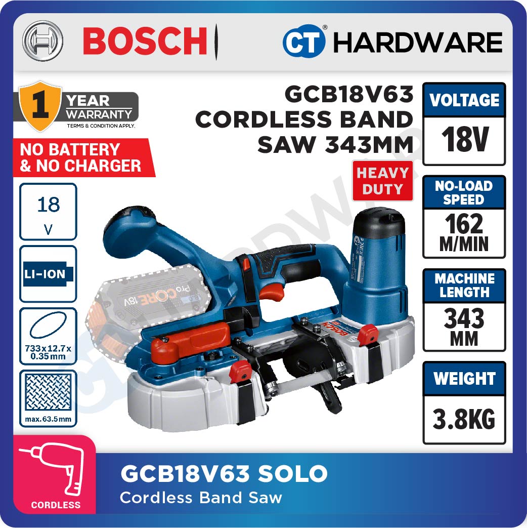 Bosch GCB 18V-63 SOLO Cordless Band Saw 18V | 63.5×63.5MM | Metal Cutting [ GCB18V63SOLO ]