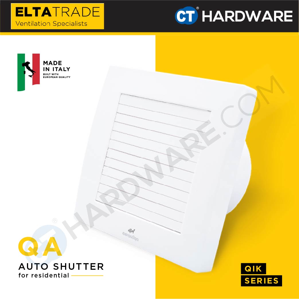 ELTA TRADE FANTECH QA -  QA100 (4") / QA125 (5") / QA150 (6") AXIAL FLOW FAN AUTO SHUTTER [EXHAUST FAN]