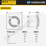 Elta Trade QB100 / QB150 Small Axial Exhaust Fan (4" / 5")