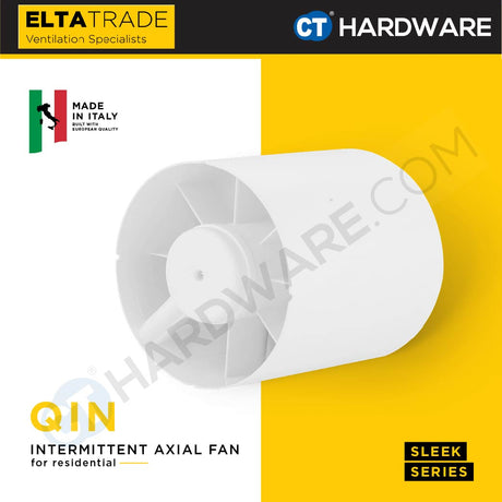 ELTA TRADE QIN100 / QIN125 / QIN150 Intermittent Axial In-Line Exhaust Fan (4″ / 5″ / 6″)