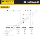 Elta Trade QS - QS100 (4") / QS125 (5") / QS150 (6") Streamline Axial Fan [Exhaust Fan]