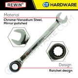 REWIN RATCHET WRENCH SIZE 8mm TO 19mm [ 1 PIECE ]