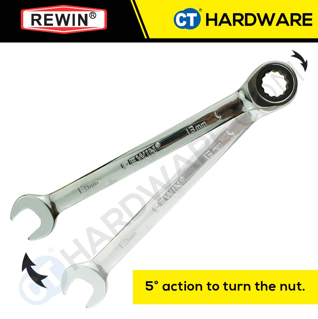 REWIN RATCHET WRENCH SIZE 8mm TO 19mm [ 1 PIECE ]
