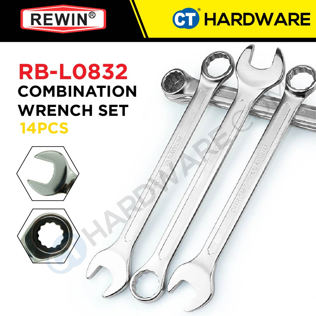 Rewin RBL0832 Combination Wrench Set 14pcs 8mm-32mm