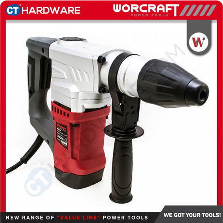 WORCRAFT RH0926X 3 MODE ROTARY HAMMER 900W 850RPM PERCUSSION 4100RPM C/W ACCE 3 BIT,2 CHISEL ( SDS PLUS )
