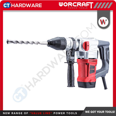 WORCRAFT RH0926X 3 MODE ROTARY HAMMER 900W 850RPM PERCUSSION 4100RPM C/W ACCE 3 BIT,2 CHISEL ( SDS PLUS )