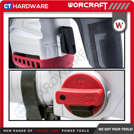 WORCRAFT RH0926X 3 MODE ROTARY HAMMER 900W 850RPM PERCUSSION 4100RPM C/W ACCE 3 BIT,2 CHISEL ( SDS PLUS )