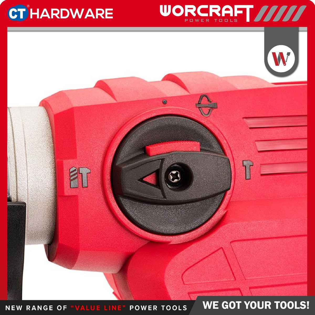 WORCRAFT RH15-32X Corded Rotary Hammer SDS PLUS | 3-Modes | 1500W | 590RPM / Alatan Kuasa Gerudi Tukul Putar [ RH1532X ]