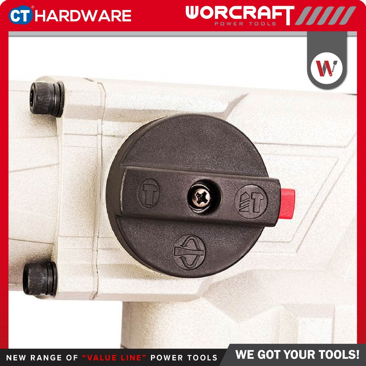 WORCRAFT RH15-40X Corded Rotary Hammer SDS MAX with 2-Modes | 1500W | 590RPM / Alatan Kuasa Gerudi Tukul Putar [RH1540X]