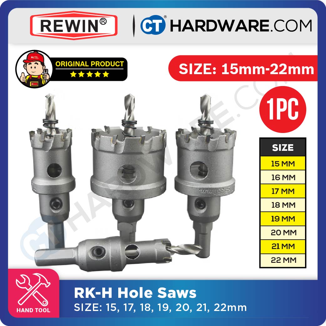 REWIN RKH TCT HOLE SAWS SIZE: 15MM - 35MM