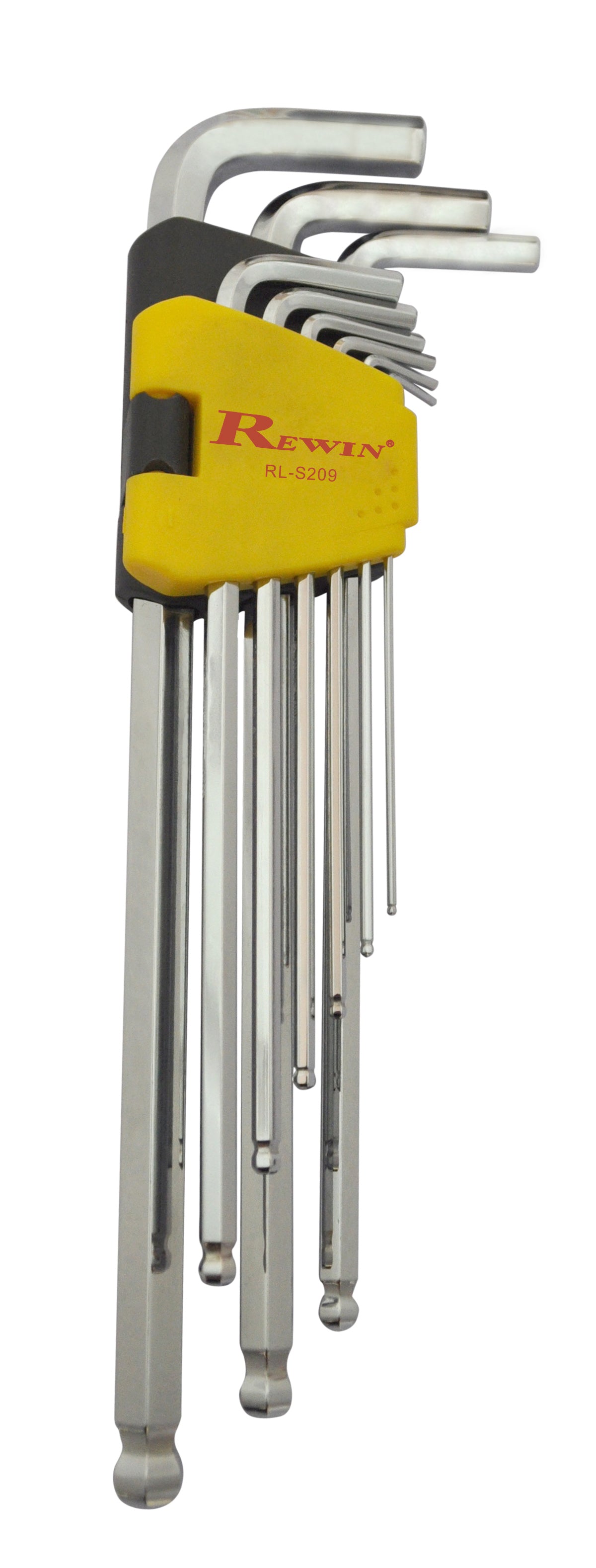 REWIN RLS209 S2 Alloy Steel 9pcs Hex Key Set  1.5 / 2 / 2.5 / 3 / 4 / 5  / 6 /  8/ 10MM  (Long Type)