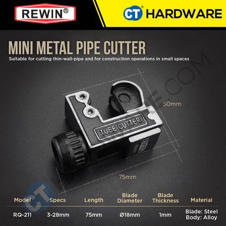 REWIN RQ211 TUBE CUTTER 3" 28MM