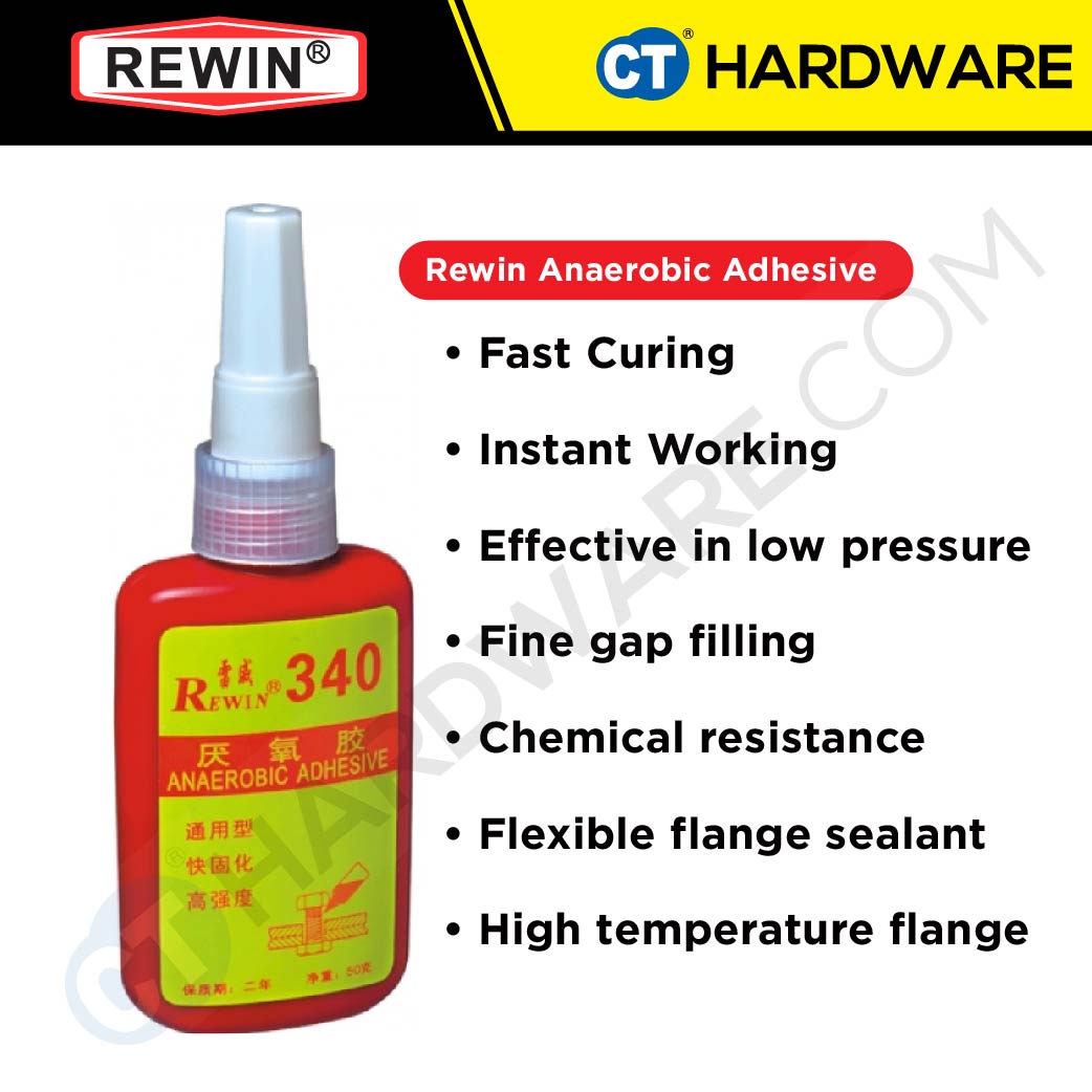 REWIN RY340 SUPER GLUE THREAD LOCK ( ANAEROBIC ADHESIVE )  50ML  FOR TIGHTEN SCREW AND ETC