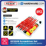 Rewin RZ-3008 8-piece Insulated Screwdriver Set