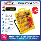 REWIN RZ8633  PRECISION ELECTRIC SCREWDRIVER SET 33PCS ( 55.5 X 34.5 X 36CM )