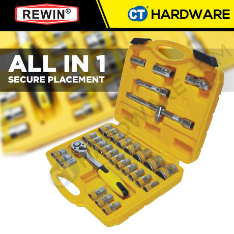 REWIN RZT032A 32PCS 1/2" DR. SOCKET WRENCH SET 1/2"  8-32MM  6PT / 12PT