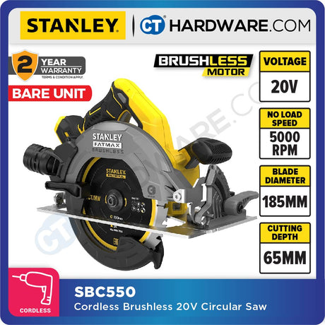 STANLEY SBC550 CORDLESS BRUSHLESS CIRCULAR SAW 20V 185MM ( SBC550-B1 )