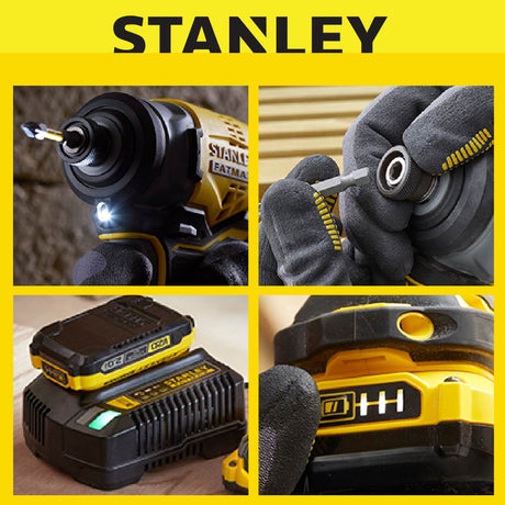 STANLEY SBI810D2K 20V CORDLESS BRUSHLESS IMPACT DRIVER COME WITH 2x 2.0AH BATTERY & 1x CHARGER