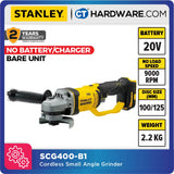 STANLEY SCG400 CORDLESS SMALL ANGLE GRINDER 20V 9000RPM DISC SIZE: 100/125MM [ SCG400-B1 ]
