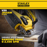 STANLEY SCJ600 CORDLESS JIGSAW 20V 2500SPM WITHOUT BATTERY CHARGER & BLADE ( SCJ600-B1 )