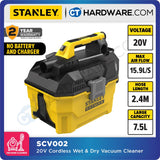 STANLEY SCV002-B1 CORDLESS WET & DRY VACUUM CLEANER 20V | 7.5L | 2.4M HOSE | HEPA FILTER [ SCV002 ]