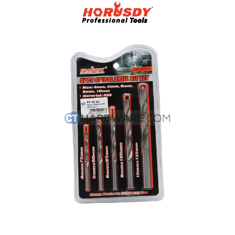 Horusdy SDY20121 HSS Drill Bit Set X 5pc(4 , 5, 6, 8, 10mm)