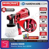 WORCRAFT SG04-1000 CORDED ELECTRIC SPRAY GUN 400W | 500ML/MIN | 1000ML [ SG041000 ]