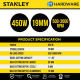 STANLEY SJ45 CORDED JIGSAW 450W 500-3000RPM [ YEAR END SALES ]