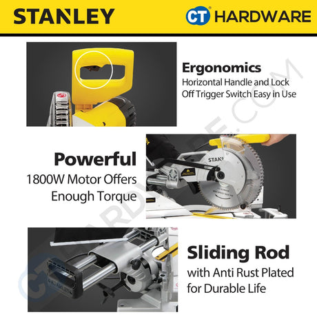 Stanley SM18-B1 Sliding Mitre Saw 10" 254mm 1800W [SM18]