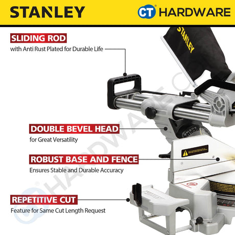 Stanley SM18-B1 Sliding Mitre Saw 10" 254mm 1800W [SM18]