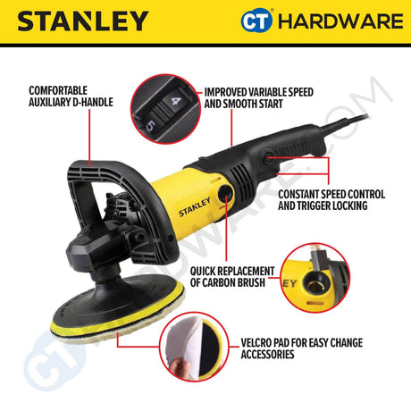 STANLEY SP137 CORDED POLISHER 180MM (7") | 1300W