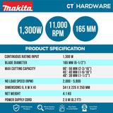 MAKITA SP6000J 165mm Plunge Cut Circular Saw