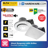 ELTA TRADE DUCTED CEILING FAN (SET) SRF100 SILENT RESPONSE with SRG100 HEADER BOX GRILLES  (4 VARIATION) [EXHAUST FAN]