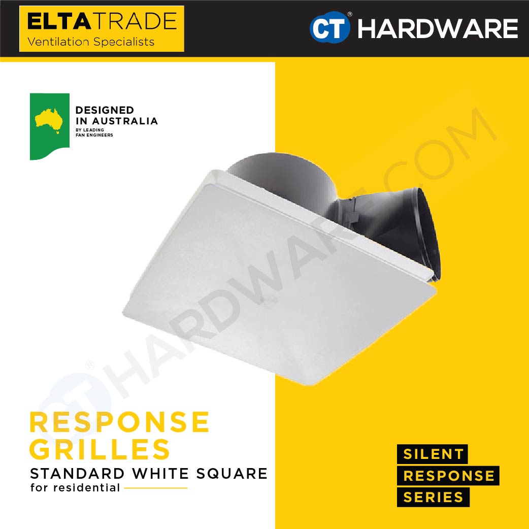 ELTA TRADE DUCTED CEILING FAN (SET) SRF100 SILENT RESPONSE with SRG100 HEADER BOX GRILLES  (4 VARIATION) [EXHAUST FAN]